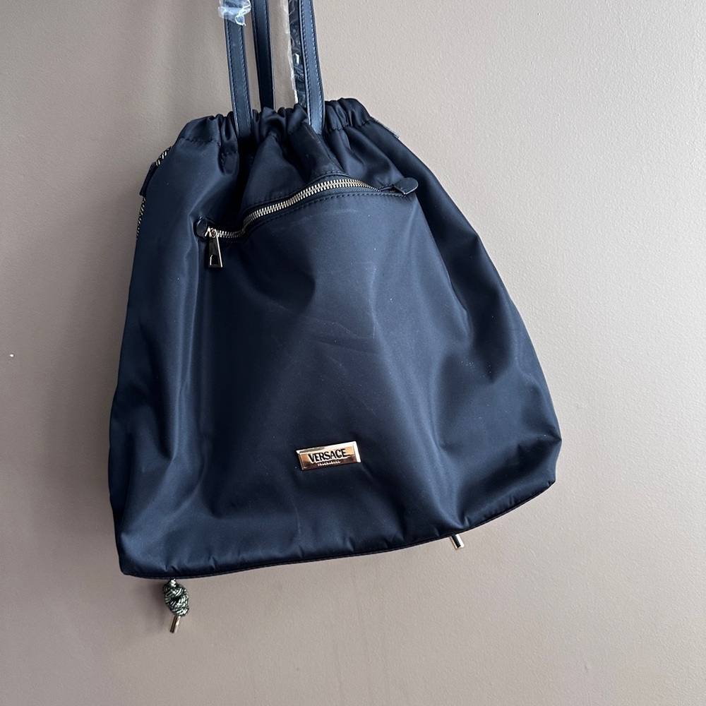 Versace Fragrance Black Drawstring Backpack